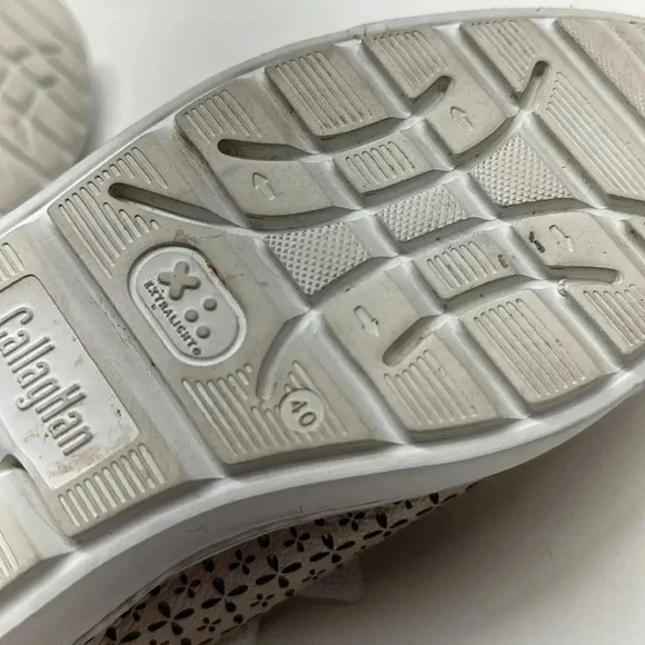 Callaghan Platform Sneakers Lace Up Shoes Laser Cut Floral Rose Gold Size 40 10 - Picture 8 of 10